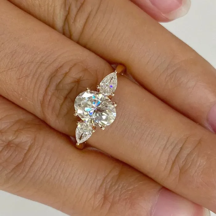 Shineofdiamond Rings 3 CT Oval Cut Three Stone Engagement Ring Shineofdiamond Rings 3 CT Oval Cut Three Stone Engagement Ring