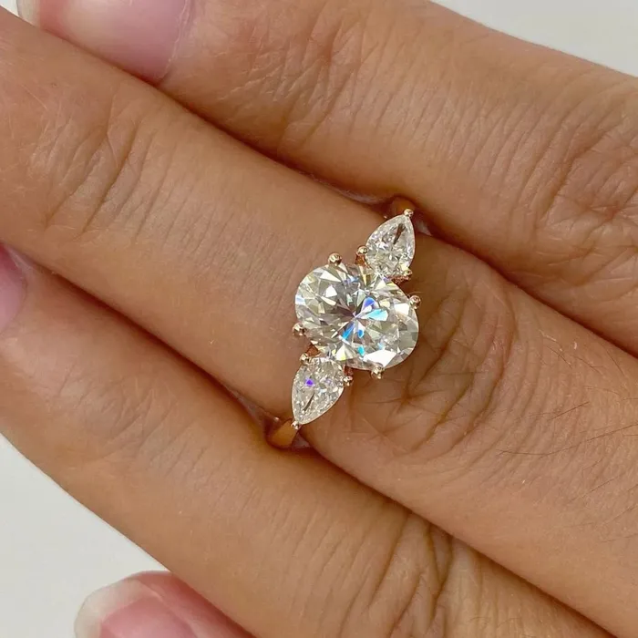 Shineofdiamond Rings 3 CT Oval Cut Three Stone Engagement Ring Shineofdiamond Rings 3 CT Oval Cut Three Stone Engagement Ring