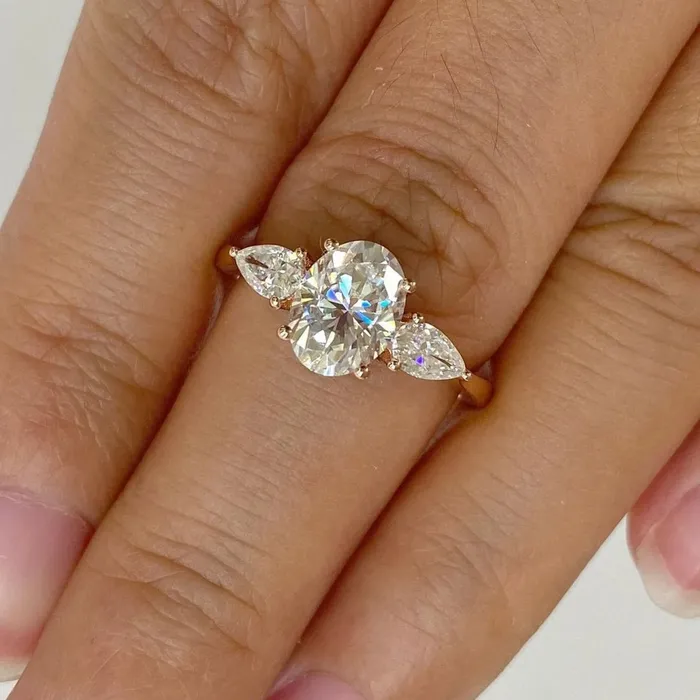 Shineofdiamond Rings 3 CT Oval Cut Three Stone Engagement Ring Shineofdiamond Rings 3 CT Oval Cut Three Stone Engagement Ring