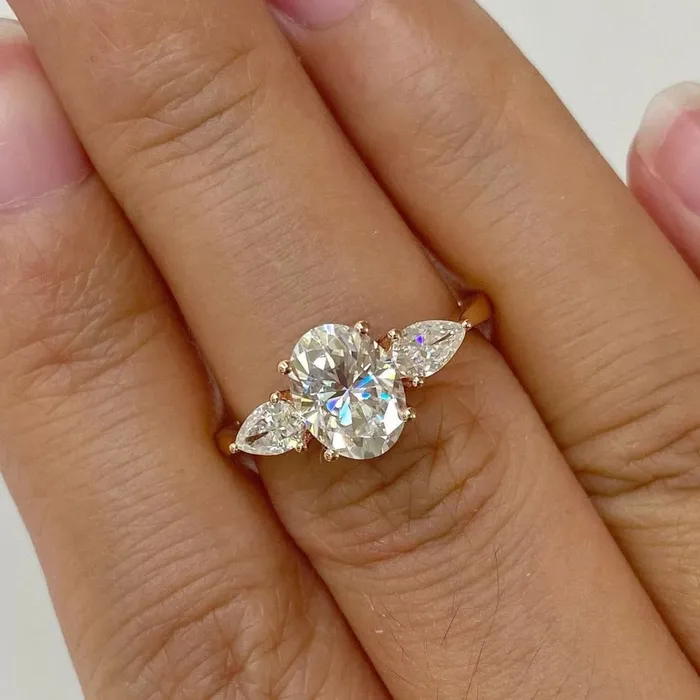 Shineofdiamond Rings 3 CT Oval Cut Three Stone Engagement Ring Shineofdiamond Rings 3 CT Oval Cut Three Stone Engagement Ring