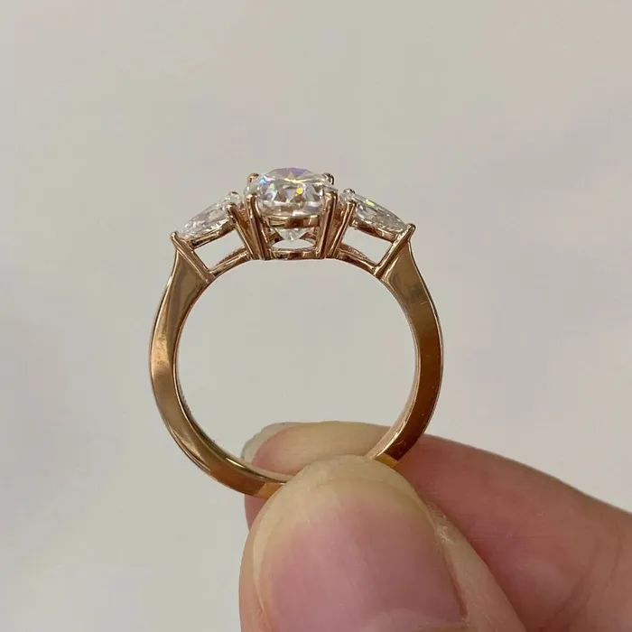 Shineofdiamond Rings 3 CT Oval Cut Three Stone Engagement Ring Shineofdiamond Rings 3 CT Oval Cut Three Stone Engagement Ring