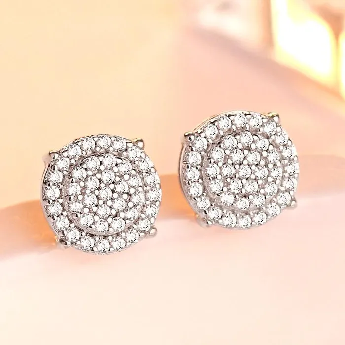 Shineofidamond Earrings Classic Pave Sterling Silver Stud Earrings Shineofidamond Earrings Classic Pave Sterling Silver Stud Earrings