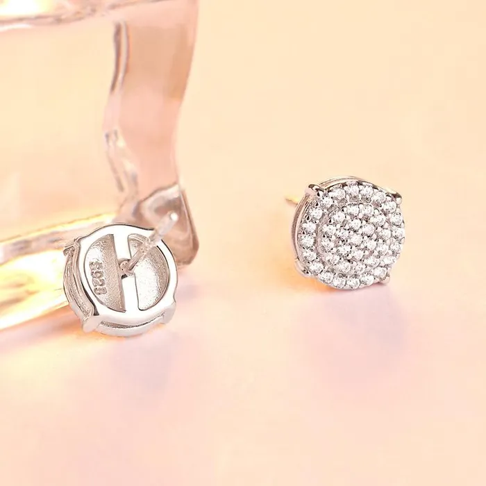 Shineofidamond Earrings Classic Pave Sterling Silver Stud Earrings Shineofidamond Earrings Classic Pave Sterling Silver Stud Earrings