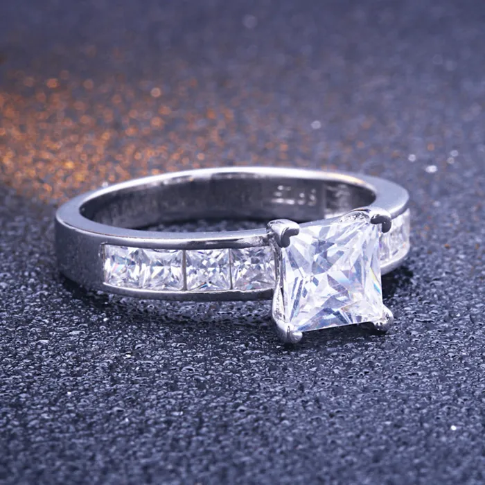 Shineofidamond Rings 15 Carat Princess Cut Wedding Bridal Set