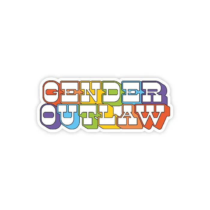 The Little Gay Shop Earrings Gender Outlaw Rainbow Sticker