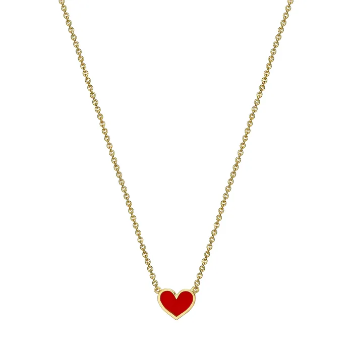 The Private Room Fine Jewelry Enamel Heart Necklace Necklaces