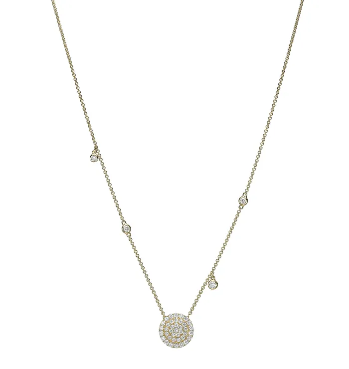 The Private Room Fine Jewelry Necklaces Multi Bezel Diamond Sun Necklace