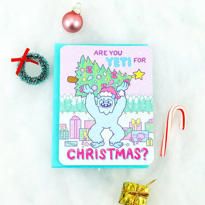 Turtles Soup Necklaces Are You Yeti For Christmas Holiday Card