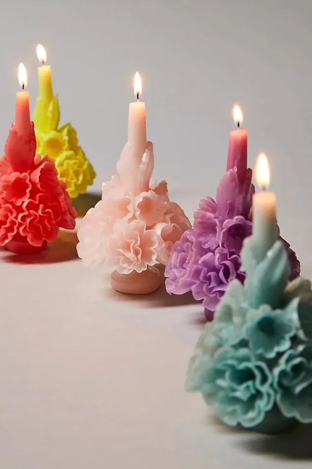 Viva Greetings Rings Floral Taper Candle