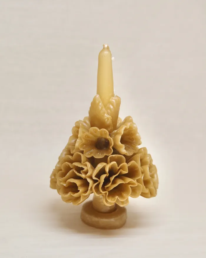 Viva Greetings Rings Floral Taper Candle