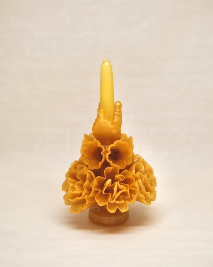 Viva Greetings Rings Floral Taper Candle