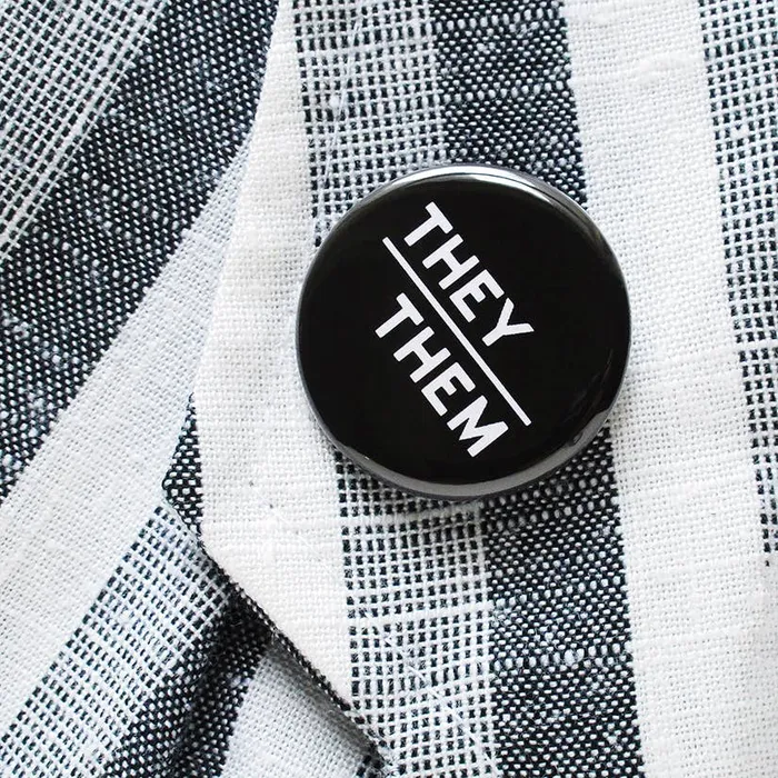 WORD FOR WORD Factory Pronoun Button Earrings