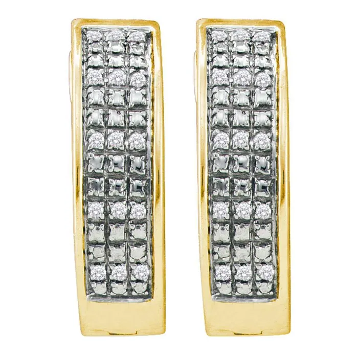 Yellowtone Sterling Silver Womens Round Paveset Diamond Triple Row Hoop Earrings 110 Cttw mayamila Earrings Yellowtone Sterling Silver Womens Round Paveset Diamond Triple Row Hoop Earrings 110 Cttw mayamila Earrings