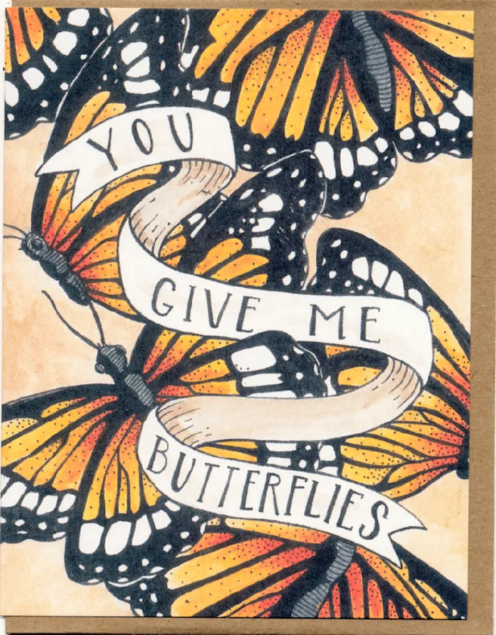 You Give Me Butterflies Card Mattea Earrings