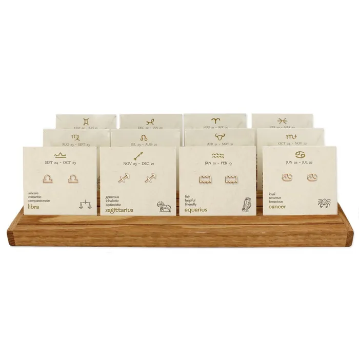 ZAD Aries Zodiac Sign Gold Stud Earrings Earrings