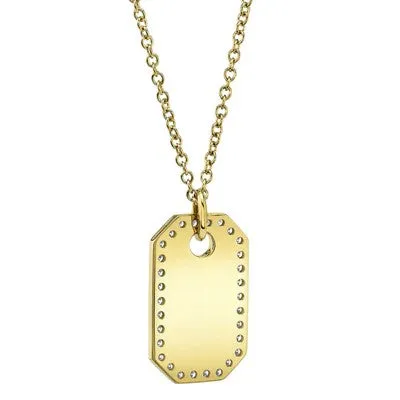 040CT DIAMOND DOG TAG NECKLACE SHY CREATIONS Necklaces