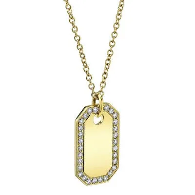 040CT DIAMOND DOG TAG NECKLACE SHY CREATIONS Necklaces