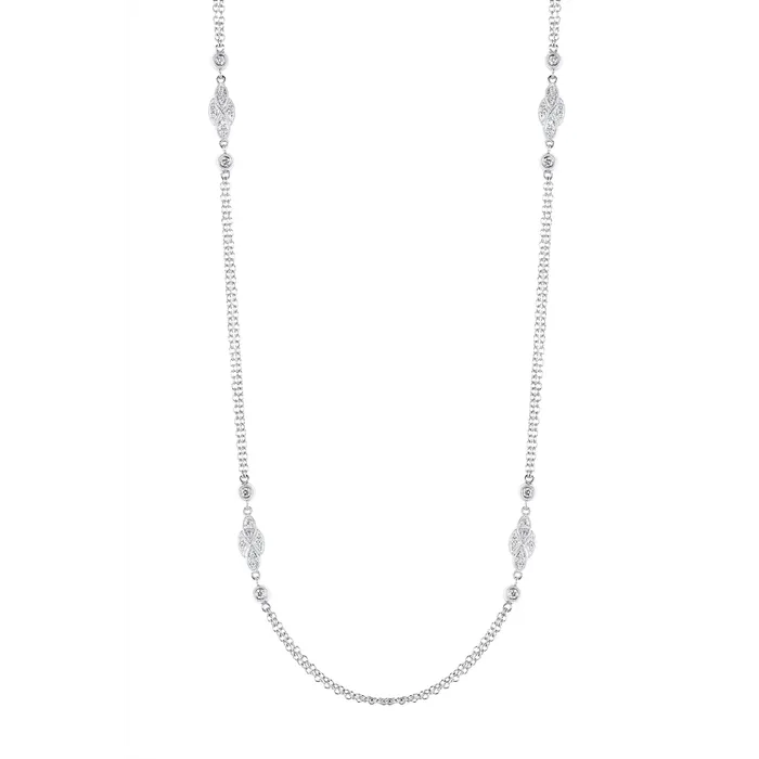 14K White Gold Diamond Necklace GABRIEL CO Necklaces
