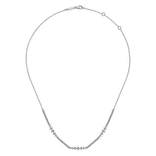 14K White Gold Diamond Necklace GABRIEL CO Necklaces