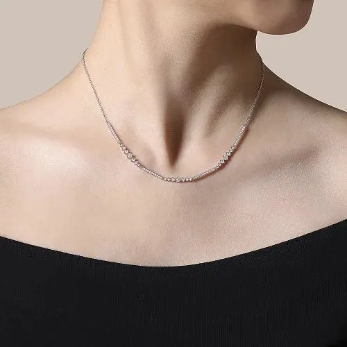 14K White Gold Diamond Necklace GABRIEL CO Necklaces