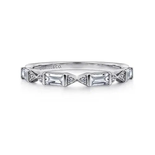 14K White Gold Diamond Wedding Band GABRIEL CO Rings