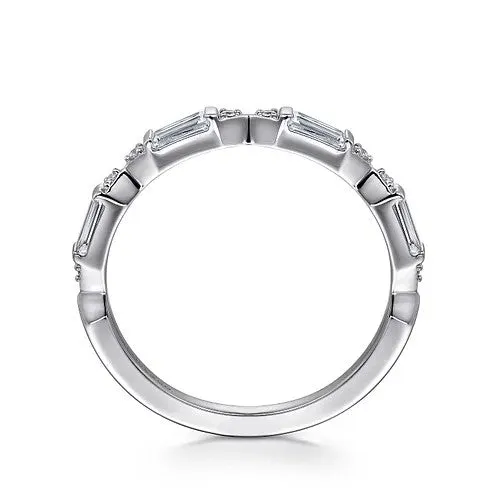 14K White Gold Diamond Wedding Band GABRIEL CO Rings