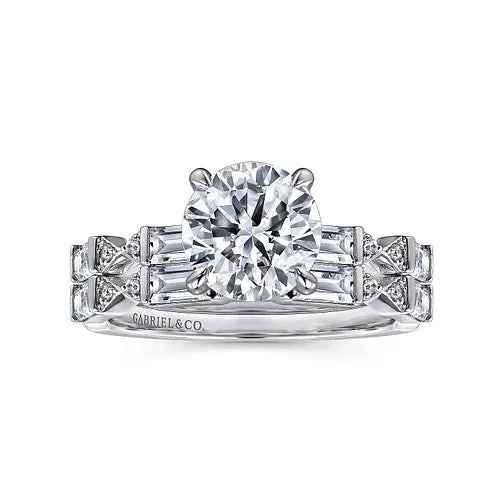14K White Gold Diamond Wedding Band GABRIEL CO Rings