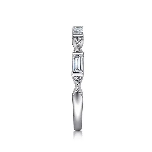 14K White Gold Diamond Wedding Band GABRIEL CO Rings