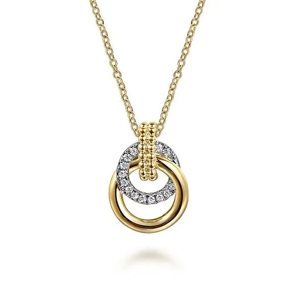 14K White Yellow Gold Bujukan Diamond Pendant Necklace GABRIEL CO Necklaces 14K White Yellow Gold Bujukan Diamond Pendant Necklace GABRIEL CO Necklaces