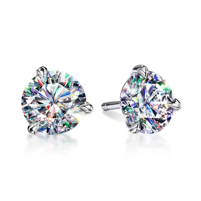 14KWG 140CTW RD FOF DIA MARTINI STUDS FACETS OF FIRE Earrings