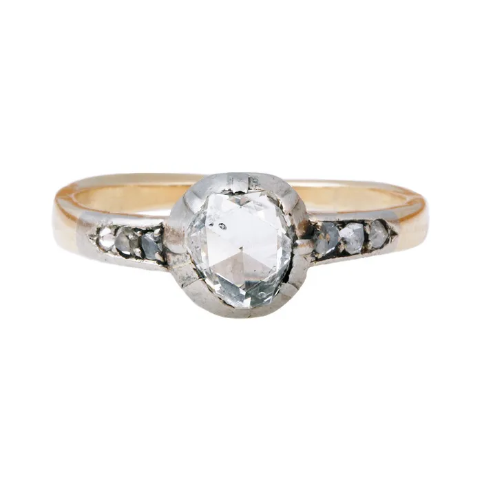 19th Century Rose Cut Diamond Ring Bell Bird Antiques Rings