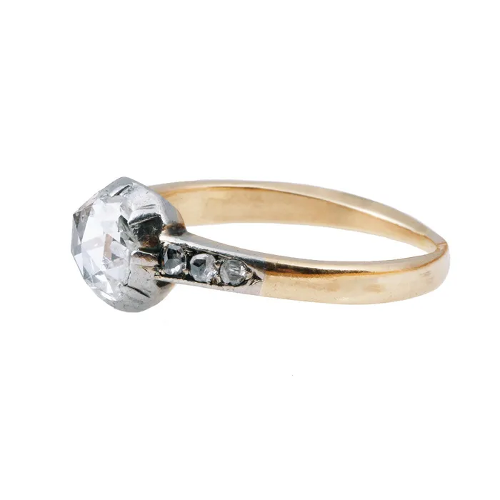 19th Century Rose Cut Diamond Ring Bell Bird Antiques Rings