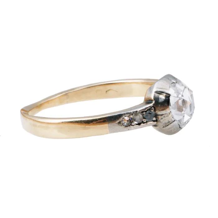 19th Century Rose Cut Diamond Ring Bell Bird Antiques Rings