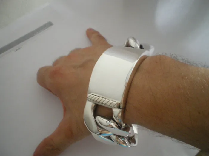 35mm Mens Silver ID Bracelet silverwow Bracelets