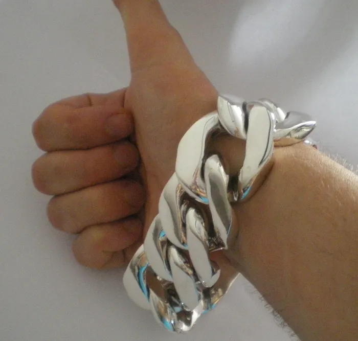 35mm Mens Silver ID Bracelet silverwow Bracelets