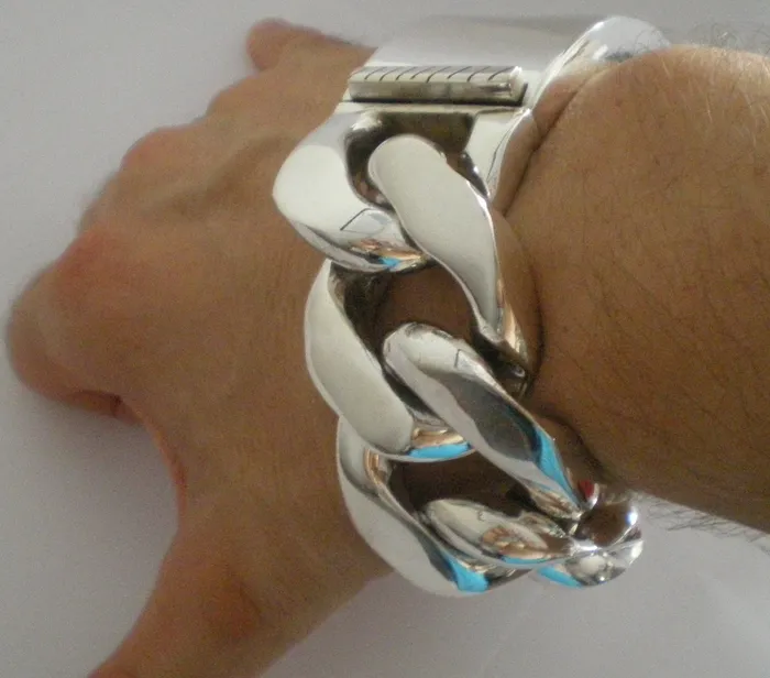 35mm Mens Silver ID Bracelet silverwow Bracelets
