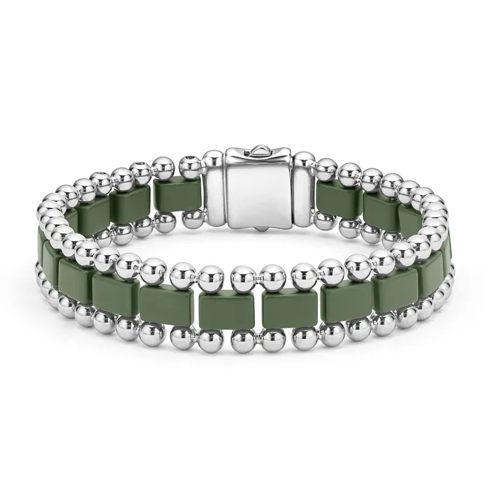 Anthem Matte Hunter Green Ceramic Link Bracelet LAGOS Bracelets