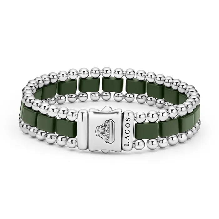 Anthem Matte Hunter Green Ceramic Link Bracelet LAGOS Bracelets
