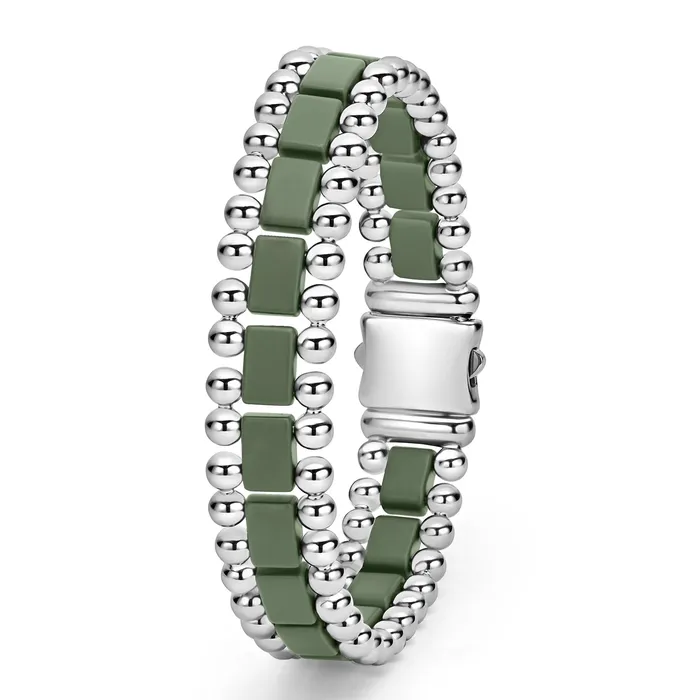 Anthem Matte Hunter Green Ceramic Link Bracelet LAGOS Bracelets