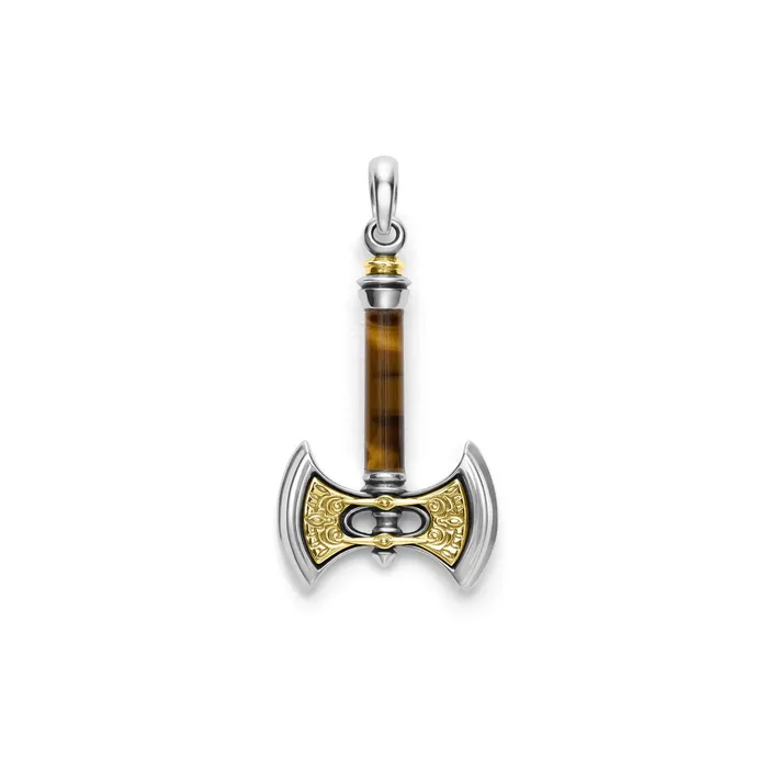 Anthem Small Tiger Eye Axe Amulet LAGOS Earrings
