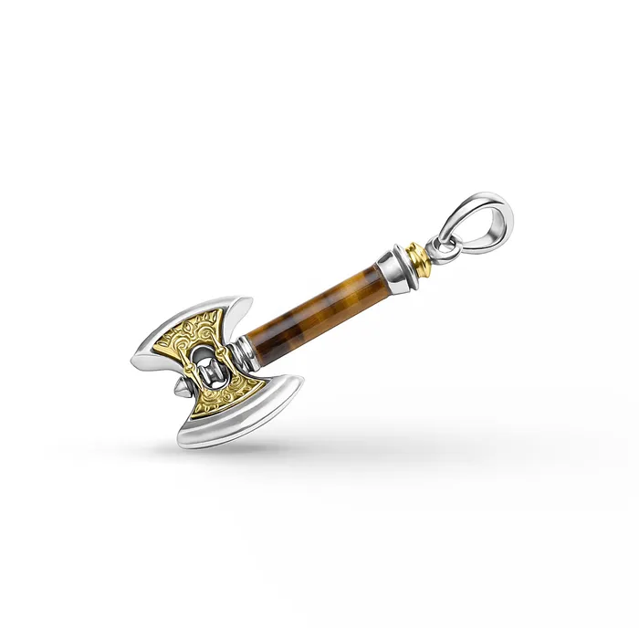 Anthem Small Tiger Eye Axe Amulet LAGOS Earrings
