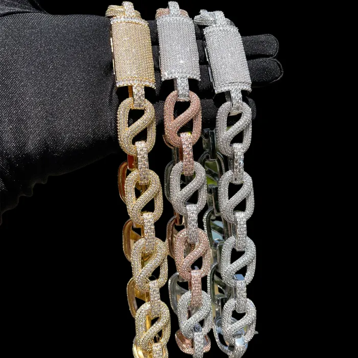 Baguettes and Stones Necklaces 20MM Baguette and Stones Infinity Iced Out Diamond Necklace Chain Baguettes and Stones Necklaces 20MM Baguette and Stones Infinity Iced Out Diamond Necklace Chain
