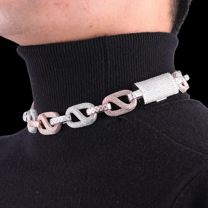 Baguettes and Stones Necklaces 20MM Baguette and Stones Infinity Iced Out Diamond Necklace Chain