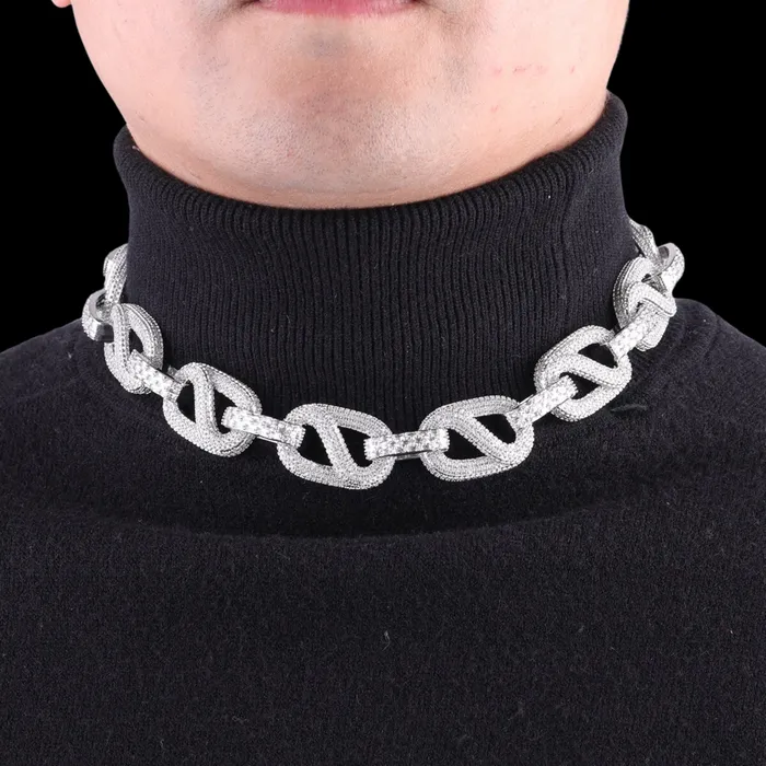 Baguettes and Stones Necklaces 20MM Baguette and Stones Infinity Iced Out Diamond Necklace Chain