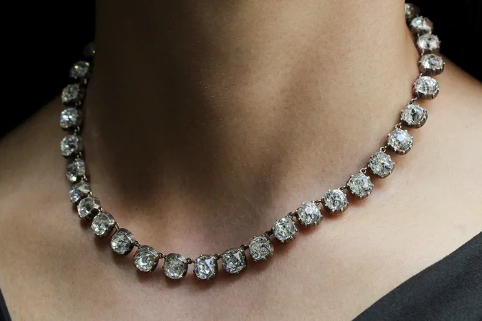Bell Bird Antiques 18th Century White Paste Rivire Necklace Necklaces