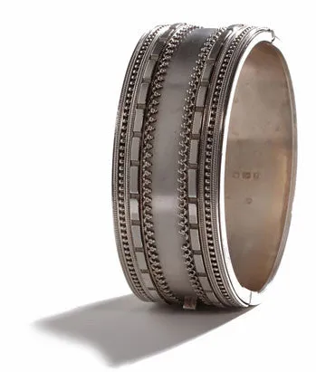 Bell Bird Antiques Bracelets 19th Century English Sterling Bangle