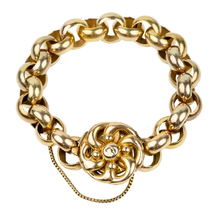 Bell Bird Antiques Bracelets Victorian era gold bracelet with a Hidden Locket Bell Bird Antiques Bracelets Victorian era gold bracelet with a Hidden Locket
