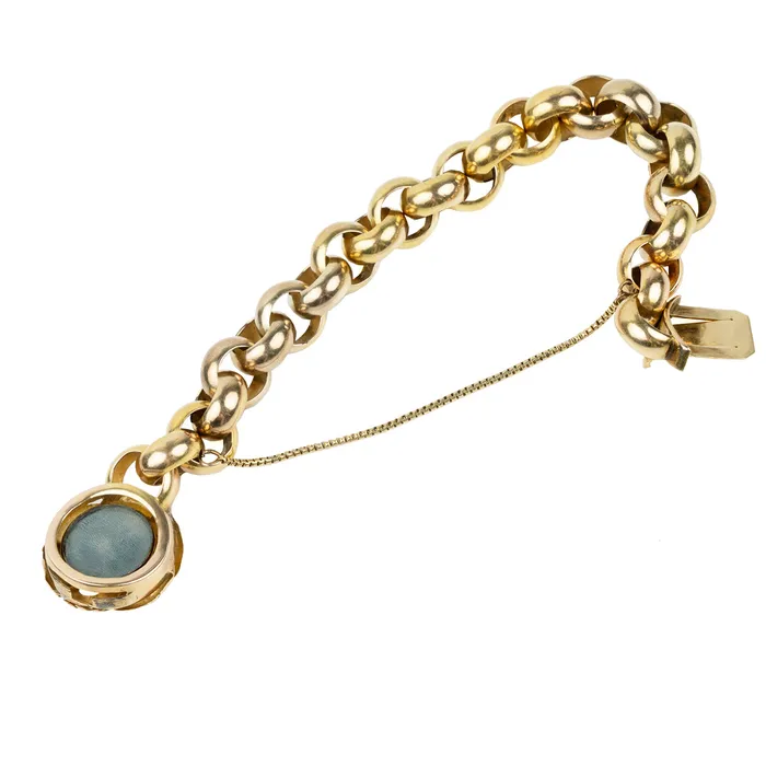 Bell Bird Antiques Bracelets Victorian era gold bracelet with a Hidden Locket