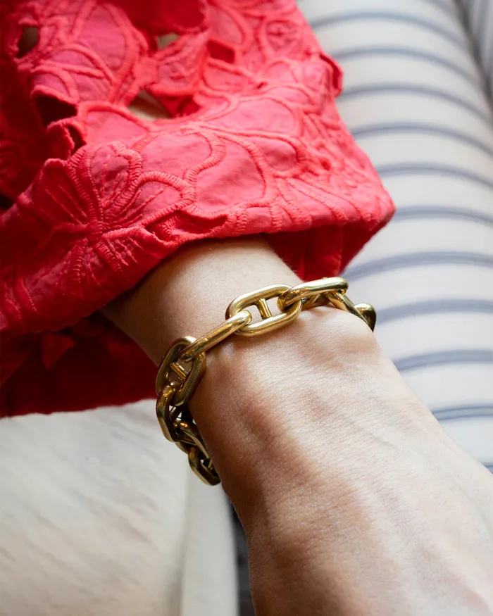 Bell Bird Antiques Bracelets Vintage Gold Anchor link Bracelet