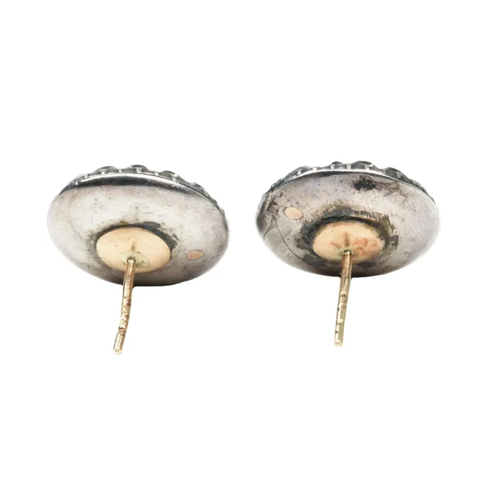 Bell Bird Antiques Earrings Georgian Era Double Halo Paste Earrings